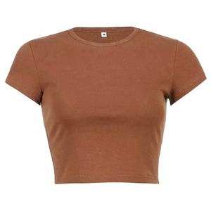 Precio al por Mayor, Diseño Personalizado, Top Corto para Mujer, Nuevo Estilo, Transpirable, de Secado Rápido, 100% Algodón Jersey, Cuello Redondo, Alta Calidad - Product Image 5