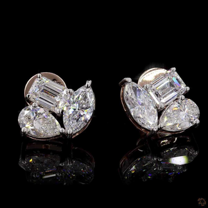 Pendientes de Lujo con Moissanita, Diseño de Racimo, Corte Baguette, Marquesa y Pera, Elegantes y Brillantes, de Moda - Product Image 4
