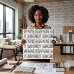 Carreaux muraux extérieurs en céramique émaillée brillante à motif brique 3D pour espaces commerciaux et de vente au détail 250x375mm - Product Image 2