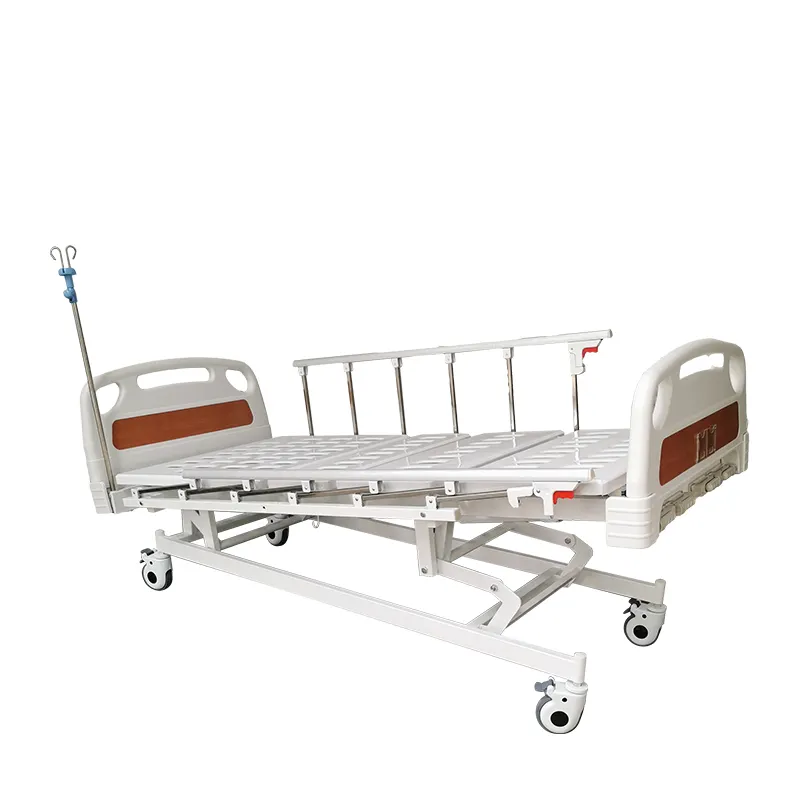 MN-MB002高品質5機能調節可能なICU患者用ベッド炭素鋼手動医療病院用ベッド注入スタンド付き
