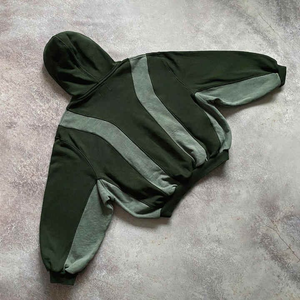 Sudadera con Capucha Oversize Gótica para Hombre, con Bloques de Color, Bolsillo Frontal y Bordado, de Felpa Francesa Transpirable - Product Image 2