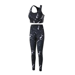 Ensemble de leggings de yoga pour femmes, soutien-gorge de sport uni à taille élastique et pantalon d'entraînement taille haute, tenue de sport - Product Image 2