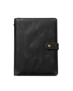Leather Conference Portfolio Organizer Business Document <b>Folder</b> Resume Holder <b>Card</b> Holder Writing Pad Folio for Meetings Office - Product Image 1