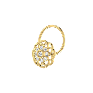 0.05 Carat 14K <b>Gold</b> Round Brilliant Cut <b>Nose</b> Pin-HI Color VS-SI Clarity - Product Image 4