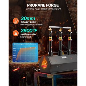 Fourge à Propane Portable Grande Capacité 3 Brûleurs 2600°F pour Fabrication de Couteaux, Forgeage de Métal, Fermeurie et Métallurgie - Product Image 2