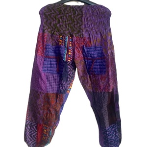 Sarouel patchwork unisexe toutes saisons avec poches Baggy vêtements de festival d'été pour femmes hommes pantalons longs d'été pour dames - Product Image 1
