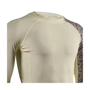 T-shirt de sport pour homme à manches longues en Spandex et Polyester, anti-bactérien, 220g, séchage rapide, uni, imprimé serpent sur les manches, type Rash Guard - Product Image 2