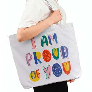 Bottom Gusset Recycled Cotton Printed <b>Tote</b> Bag | Eco Friendly Reusable Shopping Carry Bag | Custom Logo Grocery Shoulder Bag - Product Image 3