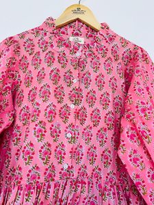 Femmes filles imprimé pur coton Maxi robe indien bloc imprimé décontracté été soirée à la mode en gros longue Midi en vrac - Product Image 4