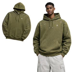 Sudaderas con Pedrería Verde Oliva Personalizadas para Hombre, Diseño de Logotipo Personalizado, Felpa Premium, Estilo Urbano, Fabricación al por Mayor - Product Image 1