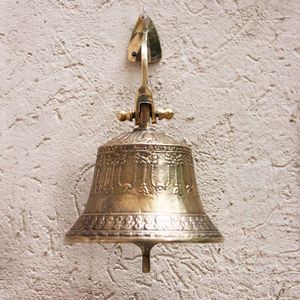 Large Brass Temple Bell For <b>Mandir</b> Hanging Bell For Prayer Room Decoration And Worship Sound - Product Image 1