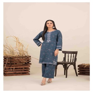 Trajes Punjabi-Ropa diaria de Pakistán e India Ropa paquistaní Salwar Kameez para mujer en Lino de Tawakkal a precio de fábrica - Product Image 3