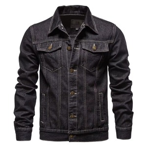 Men's Casual Motorcycle <b>Jacket</b> Standard Thickness Coated Stand Collar Waterproof Windproof <b>Denim</b> Plain Dyed Front Logo Autumn - Product Image 6