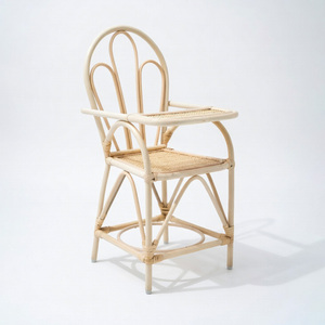 Sustainable rattan role play toys for kids dolls feeding chairs doll high chair baby toddler toy - Product Image 5