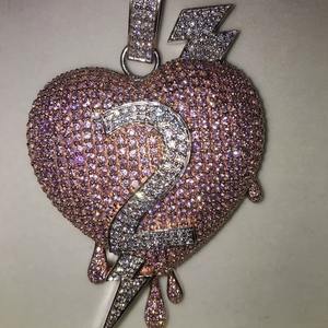 3.80Ct Round Cut Customized <b>Letter</b> Pendant with Real Moissanite 14K Rose <b>Gold</b> Plated for Parties - Product Image 2