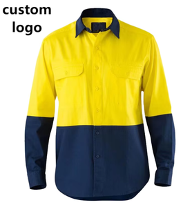 Ropa de Trabajo Personalizada con Logotipo, Cuello Alto de Algodón, Cómoda, con Parches de Colores, Manga Larga, para Hombre - Product Image 1