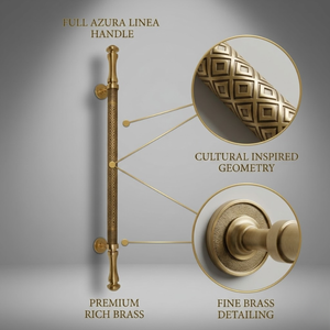 Manija de Puerta de Latón Sólido de Primera Calidad HI SAFE Azura Linea Premium |   Manija de Entrada Moderna de Alta Resistencia con Acabado PVD para Uso en Exteriores, 36 Pulgadas, para Hotel - Product Image 4