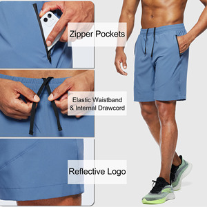 Shorts de jogging décontractés pour hommes, haute qualité, légers, en polyester et élasthanne, design personnalisé, plissés, coupe ample. - Product Image 5