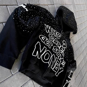 Sudadera con capucha premium extragrande con cremallera completa, estilo casual urbano para hombre y mujer, con estampado gráfico personalizado, mezcla de algodón. - Product Image 2