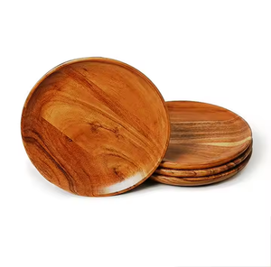 Premium Handmade Polished Charger <b>Plate</b> Natural Mango Wood Grain Emerald Resin Surface Classic Design Wedding Dinnerware - Product Image 1