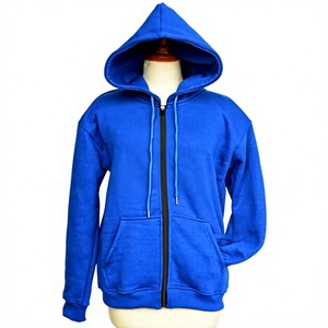 เสื้อฮู้ดซิปผู้ชายสีน้ำเงินรอยัล ผ้าฟลีซ 100% คอตตอน สไตล์ฮิปฮอป ดีไซน์กระเป๋า  โลโก้สั่งทำได้ บริการ OEM สำหรับฤดูหนาว - Product Image 1