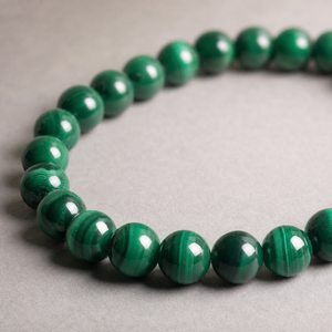 Pulsera Elástica de Malaquita Natural de 8mm con Cuentas de Cristal, Venta al Por Mayor - Product Image 4