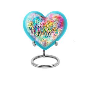 โกศบรรจุอัฐิรูปหัวใจโลหะสีดำลายม้าลาย ลดราคาพิเศษ พร้อมฐานตั้งและถุงกำมะหยี่ฟรี - Product Image 5