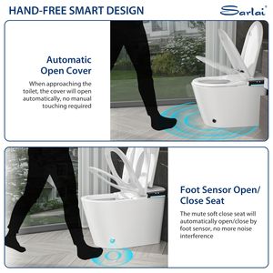 Bidet de toilette intelligent monobloc siège chauffant lavage à chaud capteur automatique rinçage affichage numérique veilleuse autonettoyante caractéristiques 1.28 toilette - Product Image 4