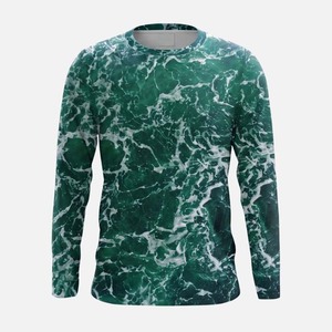เสื้อเชิ้ตตกปลาแขนยาวสำหรับผู้ชาย ลายหินอ่อนสีเขียว พิมพ์ลายแบบซับลิเมชั่น เสื้อพูลโอเวอร์ - Product Image 5