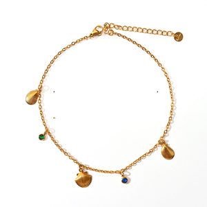 Cavigliera Bohemien Colorata in Acciaio Inossidabile da Donna - Set di Gioielli alla Moda Ispirati alle Pietre da Spiaggia - Product Image 4