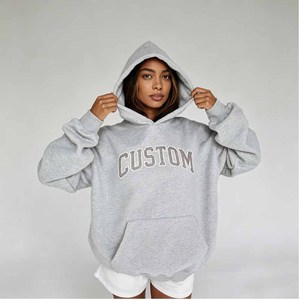 Sweat-shirt tendance pour femme grande taille, chaud, ample et doux, à porter au quotidien, 400 GSM, effet délavé, personnalisable - Product Image 1