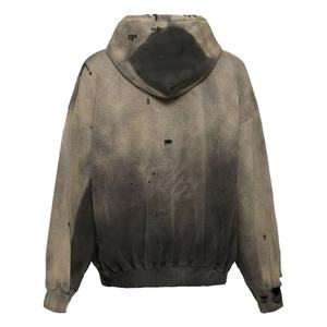 ชุดวอร์มผ้าฟลีซแบบสวมหัวของผู้ชายชุดวอร์มแบบสวมศีรษะและกางเกงซักด้วยกรดแบบกำหนดเอง100% แสงแดด - Product Image 4