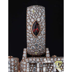 Colgante de Diamante Cultivado en Laboratorio con Diseño de Planeta Plutón, en Plata de Ley 925 con Baño de Oro Rosa y Rodio, Estilo Hip Hop, Joyería Unisex de Moda - Product Image 5