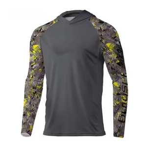 Mens Performance Fishing <b>Hoodie</b> Long Sleeve Sublimation Camouflage Fishing Shirt <b>UV</b> <b>Protection</b> UPF 50 Rash Guard - Product Image 5