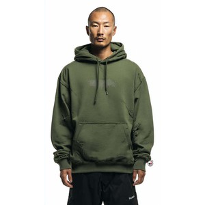 เสื้อฮู้ดโอเวอร์ไซส์ผู้ชาย OEM สีเขียวมะกอก ผ้าฝ้ายเฟรนช์เทอร์รี่ มีกระเป๋าหน้า ลุคแบบวอช ระบายอากาศได้ดี เหมาะสำหรับใส่ในฤดูใบไม้ร่วง ทรงปกติ - Product Image 1