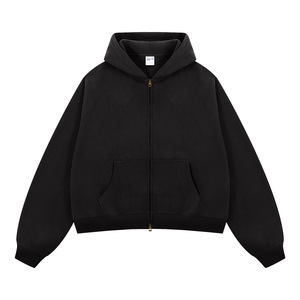 Sweat à capuche zippé en molleton épais de qualité supérieure, 230 grammes, coupe droite, personnalisé pour homme, imprimé automne, coupe courte - Product Image 6