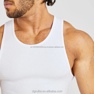 เสื้อกล้ามออกกำลังกายผู้ชายผ้าฝ้ายสีขาวไร้ตะเข็บ ระบายอากาศได้ดี สำหรับฟิตเนสและเพาะกาย รับผลิตตามสั่งขายส่ง - Product Image 2