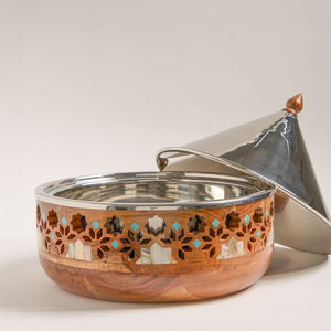 Nouvelle arrivée : Casserole ronde avec couvercle en acier inoxydable, base en cuivre, finition polie, pour la maison, le Ramadan, les mariages. - Product Image 4