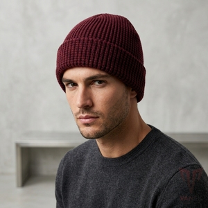VANEK INTERNATIONAL Bonnet tricoté unisexe réglable avec broderie main couleur unie/têtes de mort 100% acrylique Hiver Quotidien Décontracté - Product Image 2