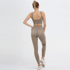 Conjunto de Yoga Ligero de Alta Calidad para Mujer, Sin Mangas, con Logotipo Personalizado, Ropa Deportiva para Gimnasio, Material Spandex - Product Image 1