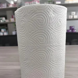 Biodegradable Eco-Friendly Disposable 3 Ply Wood Pulp <b>Kitchen</b> <b>Paper</b> Towel Roll High Absorbent Restaurant Use - Product Image 2
