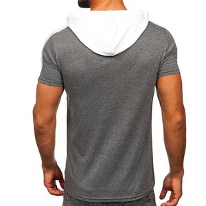 Sudadera con Capucha de Manga Corta, Ligera, 100% Algodón, Personalizada OEM, para Hombre, Bordada, de Verano, Secado Rápido, Transpirable, Teñida Lisa - Product Image 2