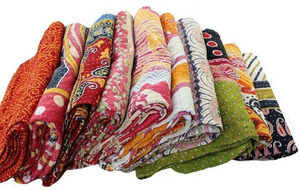 Indian Handmade Vintage Kantha <b>Quilt</b> Bohemian <b>Bedspread</b> bedding Throw Comforter <b>Quilt</b> Boho Bedding Throw - Product Image 1