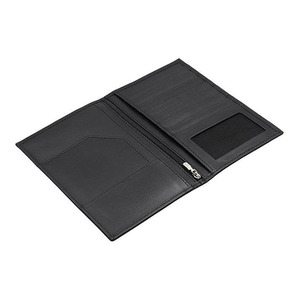 Portefeuille de voyage compact en cuir véritable noir lisse de qualité supérieure, multi-poches, pour passeport, documents, cartes, argent liquide et carte d'identité - Product Image 3