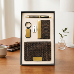 Premium Corporate Gift Set Featuring A5 Notebook <b>Metal</b> Pen <b>Card</b> <b>Holder</b> Keychain For Executive Client Employee Office Use - Product Image 5