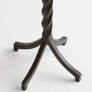 Hot-Sale Matte <b>Black</b> Wrought Iron <b>Candlestick</b> Holder Twisted <b>Candlestick</b> Holder with Triple Base - Product Image 4