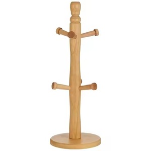 <b>Mug</b> Holder Carved Circular Base Wooden <b>Tree</b> Stand Ball-Tip Pegs Countertop Coffee Cup Storage Organizer Kitchen Decor <b>Mug</b> Holder - Product Image 6