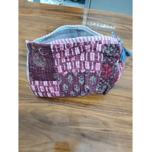 Pochette cosmétique vintage en coton patchwork, petite, avec fermeture éclair, portable, motif floral multicolore, idéale comme cadeau - Product Image 3