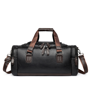 Sac de voyage en cuir PU imperméable, grande capacité, sac à dos de week-end, sangle réglable, fermeture éclair, sac de sport pour la nuit - Product Image 2