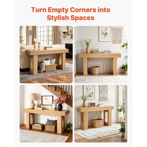 Mesa Consola Rectangular de Madera Estilo Rústico de 63 Pulgadas, Mesa Auxiliar Estrecha y Larga para Sofá o Entrada - Product Image 5